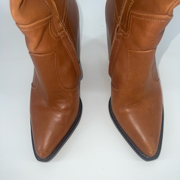 Revolve ALIAS MAE Stevie Boot in Tan Knee High Leather Western Size 37 Eu 6 US - Picture 6 of 11